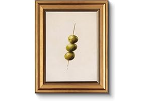 HUARCEY Gold Framed Wall Art for Living Room, Olive Skewers Painting Prints, Vintage Wall Decor for Kitchen, Minimalism Bedro