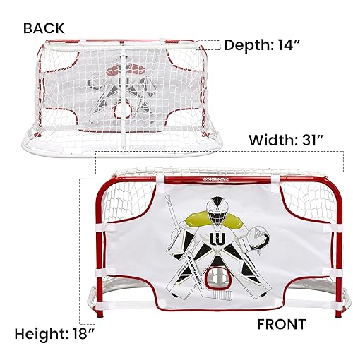 Winnwell Mini Knee Hockey Set Indoor Hockey Training Equipment Includes  Goalie Shooter Target, Knee Go