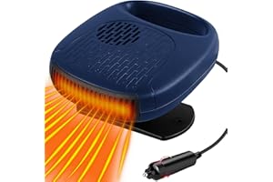 FILBA Car Heater 120W Automobile Windshield Fast Heaters That Plugs Into Cigarette Lighter Portable 2 in 1 Windshield Defroster Defogger 12V Bule