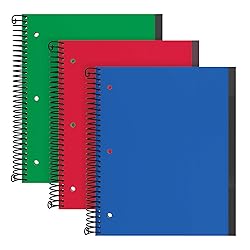 Oxford Spiral Notebook 3 Pack, 3 Subject, College