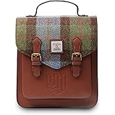 Islander HarrisTweed The Calton Backpack, Chestnut Blue Tartan