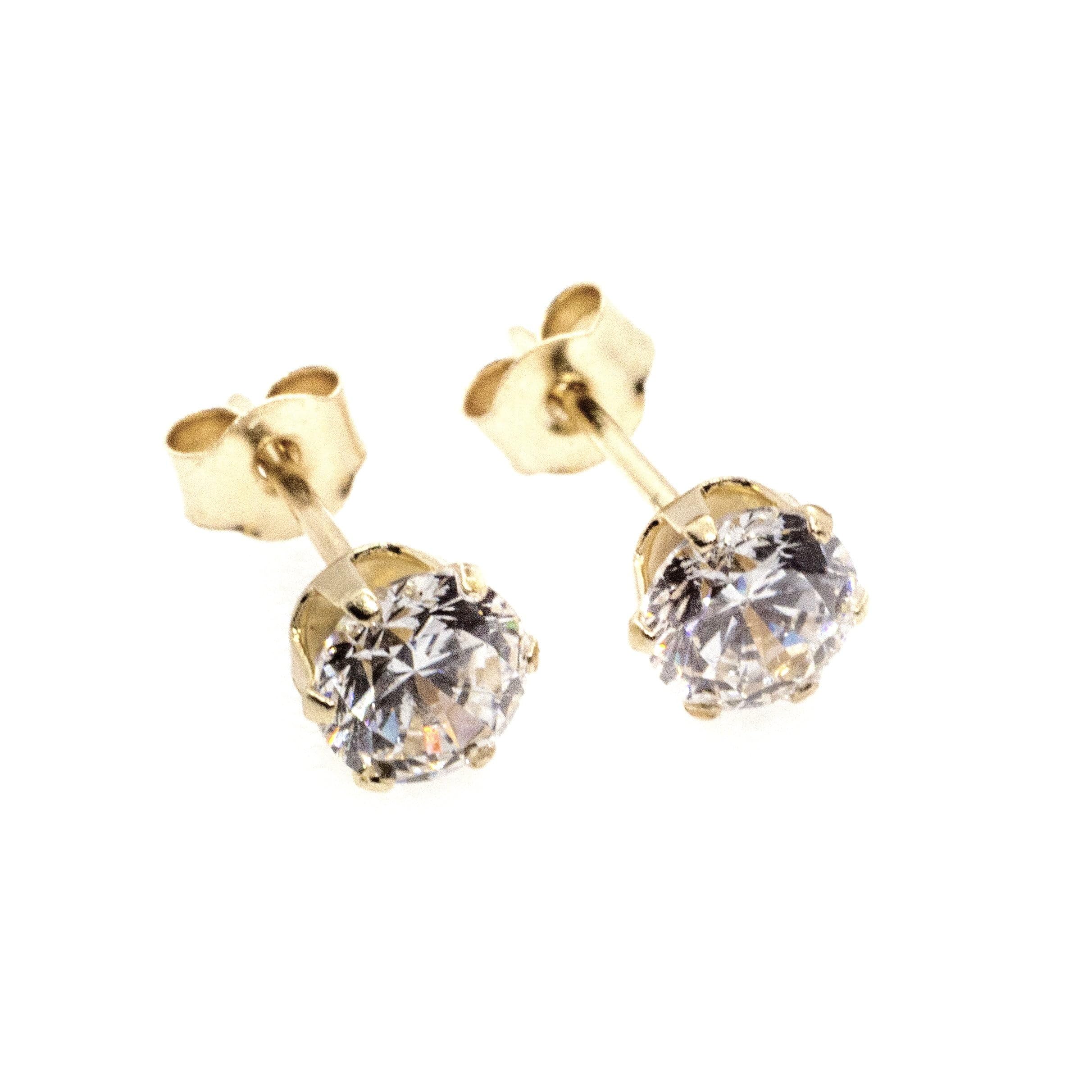 Arranview Jewellery 3 mm CZ solitaire stud earrings in 9ct yellow gold โ image 1