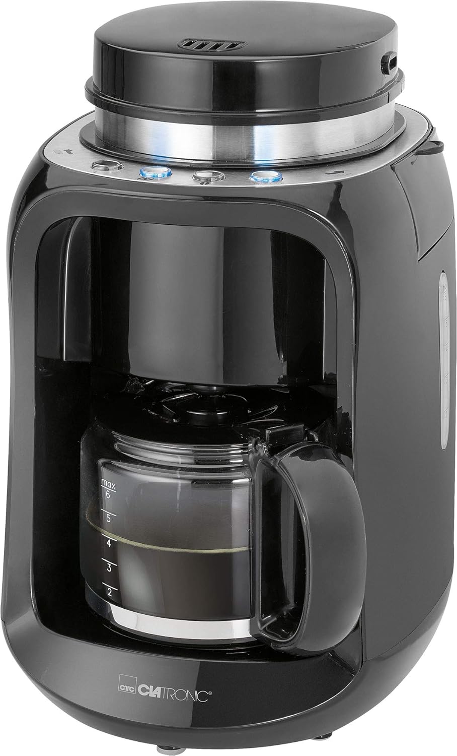 Amazon.de: Clatronic KA 3701 Kaffeemaschine mit Edelstahl-Scheibenmahlwerk, 2in1 Kaffeemahlen ...