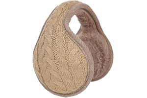 Surblue Unisex Warm Knit Earmuffs Ladies Cashmere Winter Pure Color Outdoor Fur Earwarmer, Adjustable Wrap