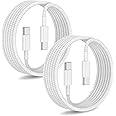 2Pack Type C to Type C Fast Charging Cord for iPhone16/15 Pro Max,USB C to USB C 6ft Nylon Braided Charger Cable for iPhone15