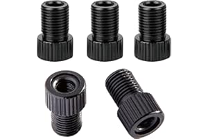 VANSIHO Aluminum Presta to Schrader Converter Car Valve Adapter Bicycle Bike Tube Pump Air Compressor Tools 5pcs (Black)