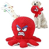 BABORUI Interactive Dog Toys Octopus, Jumping Squeaky Dog Toys with Recording and Music Modes, Rechargeable Moving Dog Chew Toys for Small/Medium/Large Dogs to Keep Them Busy(Angry Octopus)