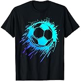 Blue Soccer Ball Soccer Player Mens Soccer Boys Soccer T-Shirt