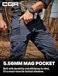 CQR Men's Tactical Pants, Water Resistant Ripstop
