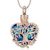 MFRZBVO Cremation Jewelry Tree of Life Heart Urn Necklace for Human Ashes for Women Men Memorial Ashes Keepsake Pendant