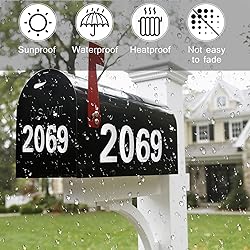 White Mailbox Numbers Reflective - 5 Sets Mailbox