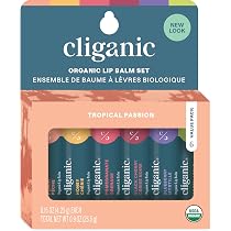 Amazon.com : Cliganic Organic Lip Balm Set - 6 Tropical Flavors ...