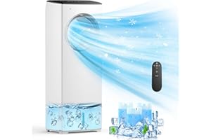 EFFANCOL Evaporative Air Cooler, 3-IN-1 Swamp Cooler 26ft/s, Portable Air Conditioners Windowless w/Remote, 15H Timer, 80°Oscillation, Water Tank, 3 Ice Packs, Ac Cooling Fan for Indoor Room Bedroom