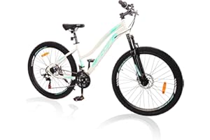 SmiloSprk Mountain Bike for Women&Teen Girls, 24/26 Inch, 21-Speed Twist Shifting, Disc Brakes, Adult MTB Bicycle with Suspension Fork, Easy Assembly, Ideal for Adventurers