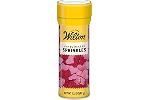 Wilton Jumbo Heart Sprinkles, Heart-Shaped Sprinkles for Valentine's Day Cakes, Cupcakes & Cookies, 3.2 oz, Red and Pink