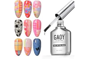 GAOY 16ml Nail Foil Glue, High Adhesion Foil Transfer Gel for Nail Art Stickers, Soak Off UV Light Cure Gel Nail Polish