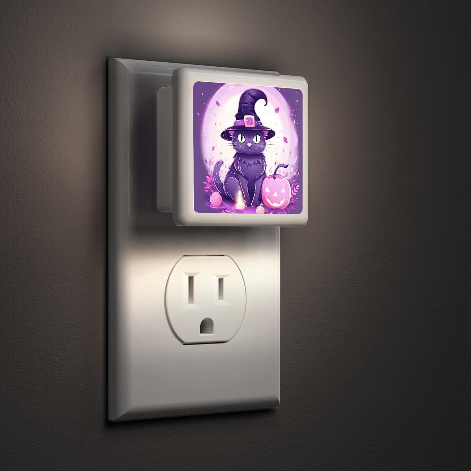 Décor - LOHAS Kids Night Lights Plug into Wall [2-Pack], Halloween Cat LED Nightlight for Girls, Dusk-to-Dawn Sensor, Nursery Plug in Night Light for Kids Room, Ideal Gift for Children, Bedroom Décor