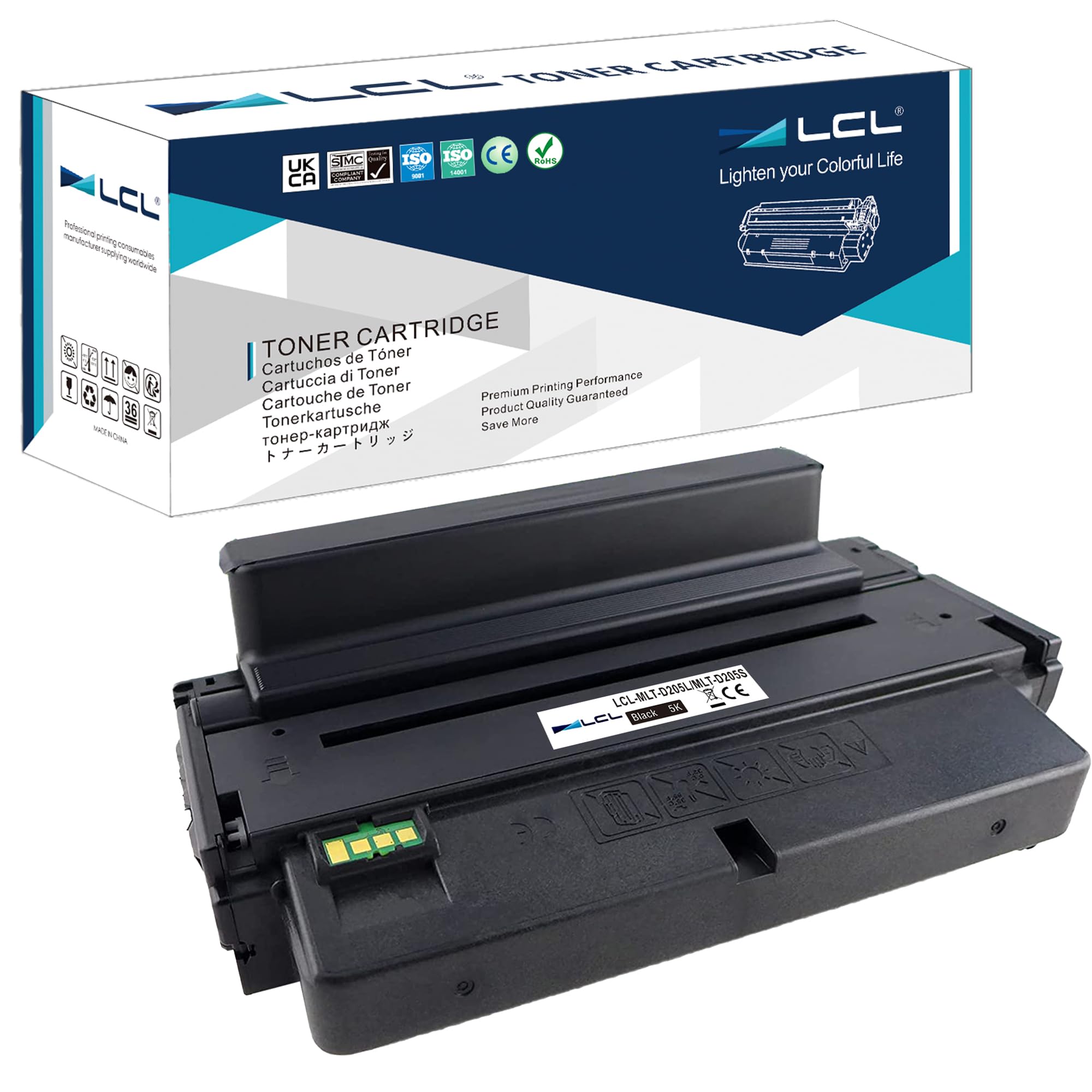 LCL Compatible Toner Cartridge MLT-D205L D205L SU963A SU967A (1PK Black) Replacement for Samsung ML-3300 3310 3710 3312 3712 3310ND 3312ND 3710ND 3310D 3710D SCX-5739 5639 5737 4833 5637 4833 5637