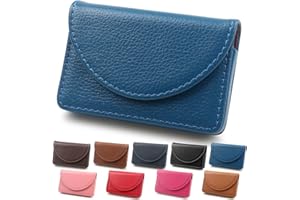 GOWALL Business Card Holder, Minimalist Business Card Case, PU Leather Business Card Holder Case for Women/Men, Slim Business Card Holders With Magnetic Shut, Quick Access Cards（Multi Color Optional）