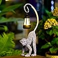 Monkey with Solar Lights for Garden Decor: Chimpanzee Sculptures & Statues for Clearance Outside Lawn Home Desk Decor Patio/Balcony/Front/Yard Art – Gifts for Mom/Grandma