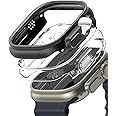 Ringke Slim [No More Discoloration / 2 Pack] Compatible with Apple Watch Ultra 2 Case and Designed for Apple Watch Ultra Case, Solid Transparent Cover + Extra Color - Clear + Titanium Black