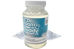 FOAM DADDY FoamDaddy Professional Snow Machine Liquid Concentrate – Works with All Snow Machines – Produces 1 Gallon of Fluffy Realistic Snow – Safe, Hypoallergenic, Unscented, Non-Staining Formula – 8 oz