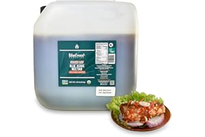 BLUEGREEN BLUE GREEN ORGANICS, Agave syrup, Agave, Gluten Free, Organic, Sweetener, cakes, coffees, pancakes or any baked good, For restaurants, Sugar substitute Raw, 44 lb, 4 gallon
