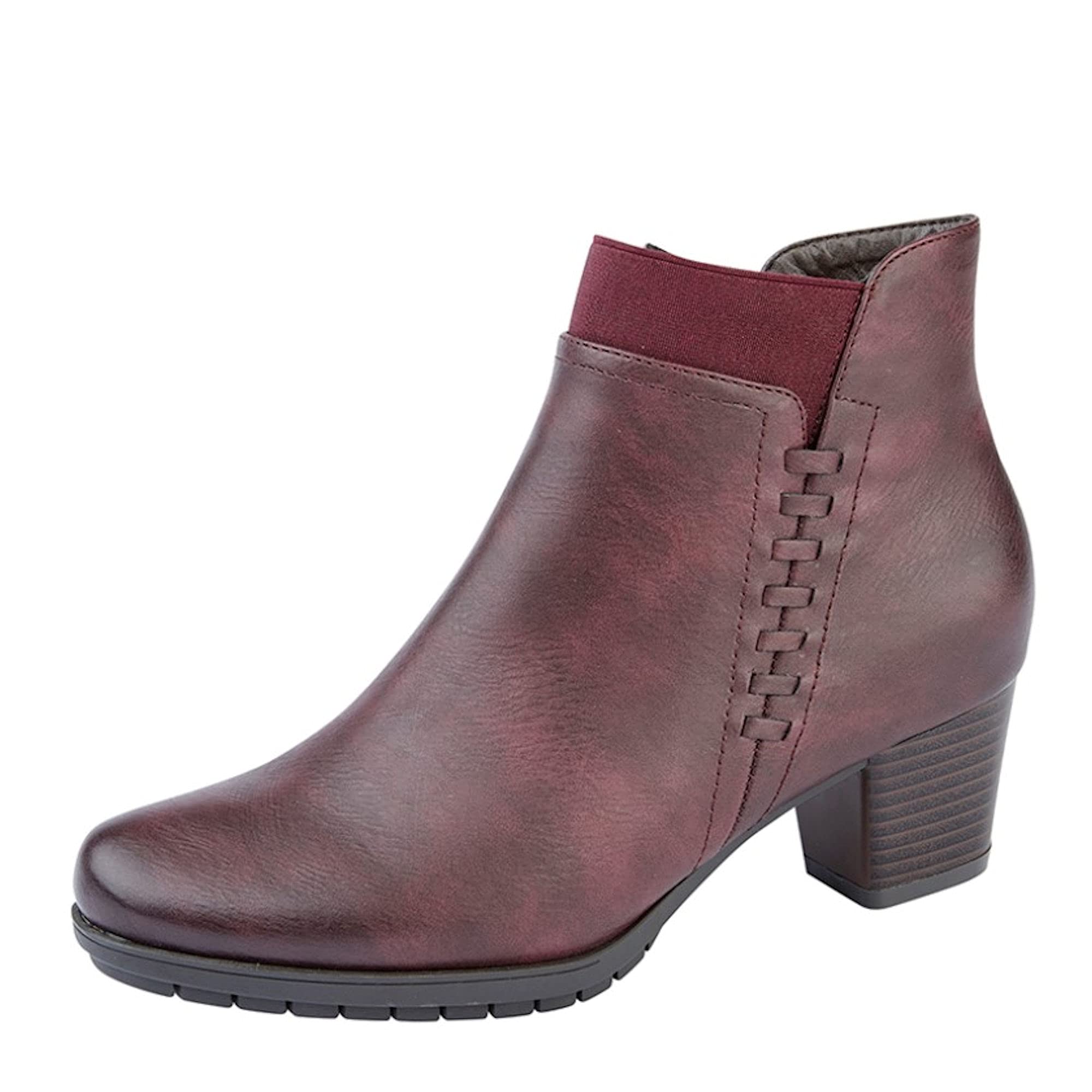 Cipriata L024 Side Zip Ankle Boot with 50mm Heel (3 UK, Burgundy, numeric_3)