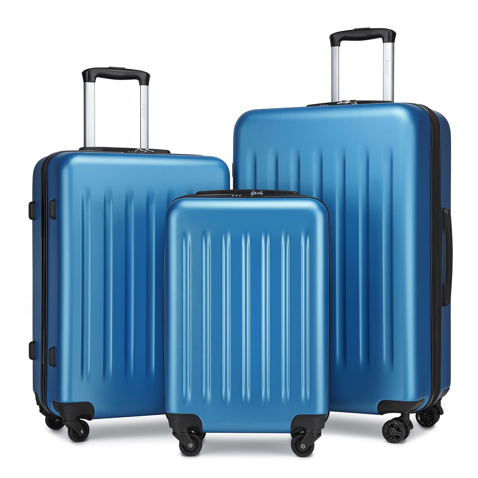 Photo 1 of *** FACTORY SEALED*** Kono Luggage Expandable(only 28") Suitcase Set 3Pcs + ABS Hardshell Suitcase with 360° Spinner Wheels, 20" 24" 28" Navy