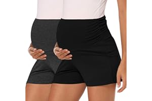 Peauty Over The Belly Maternity Shorts Buttery Soft Maternity Pajamas Pregnancy-Shorts