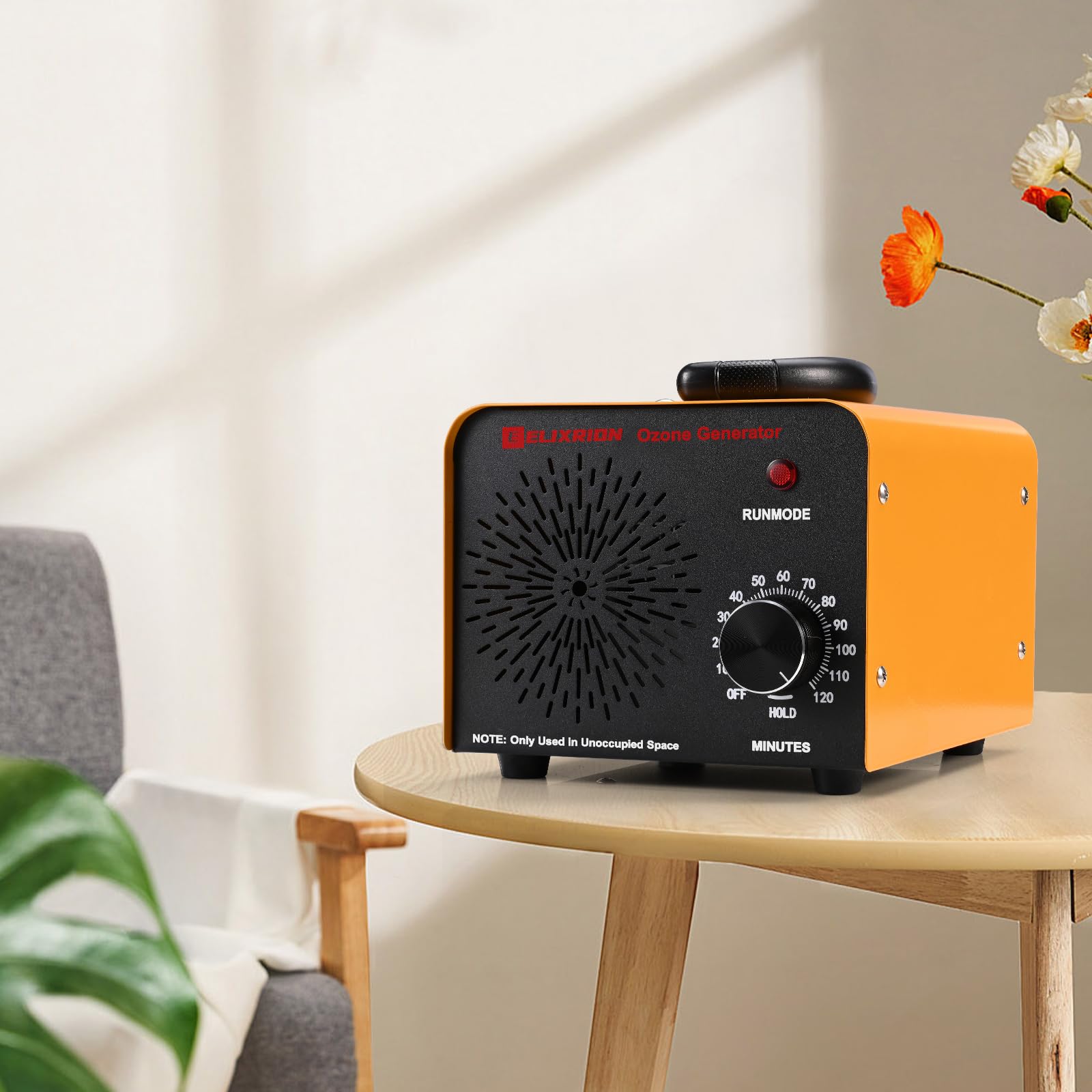 ELIXRION Ozone Generator – 80,000mg/h High-Capacity O3 Air Purifier for Odor Control Home, Kitchen, Car, Office, Basement, Pets, and Smoke – Covers Up to 6,000 Sq Ft