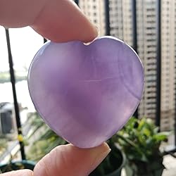 Bacatgem 1 Pcs Natural Fluorite Palm Worry Carved