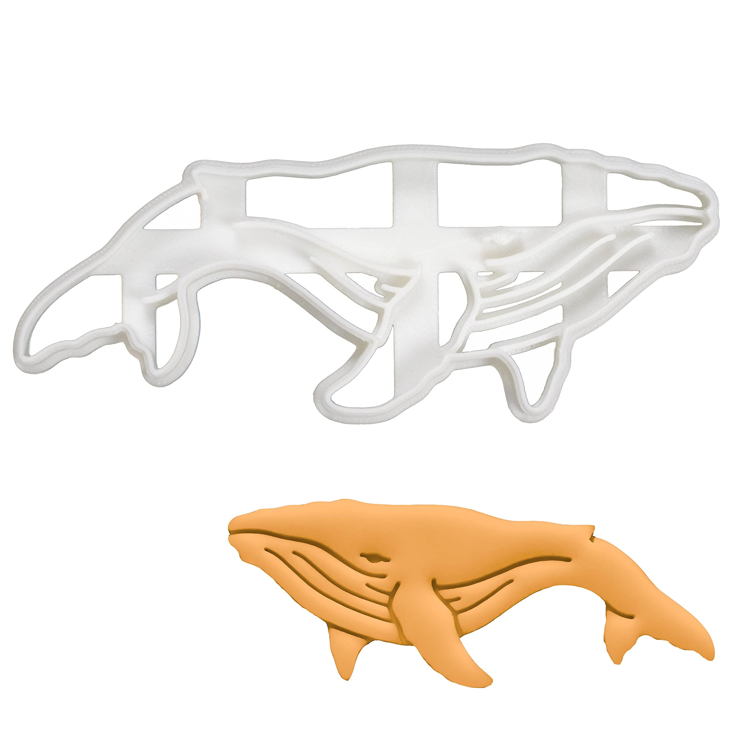 BAKERLOGY Humpback Whale Body Cookie Cutter - Detailed Biscuit Cutter Design for Baking and Crafts, Ideal on Fondant, Dough, Clay