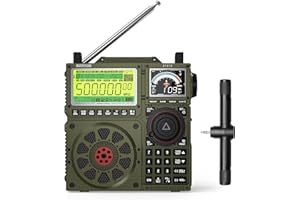 Raddy RF919 SSB Shortwave Radio with NOAA Weather Band, Full Band FM AM SW VHF UHF AIR CB WB and SSB Receiver, with Antenna Tuner, 3 External Antenna Ports, 5000mAh Rechargeable Battery (Army Green)