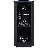 CyberPower CP850AVRLCD Intelligent LCD UPS System, 850VA/510W, 9 Outlets, AVR, Mini-Tower