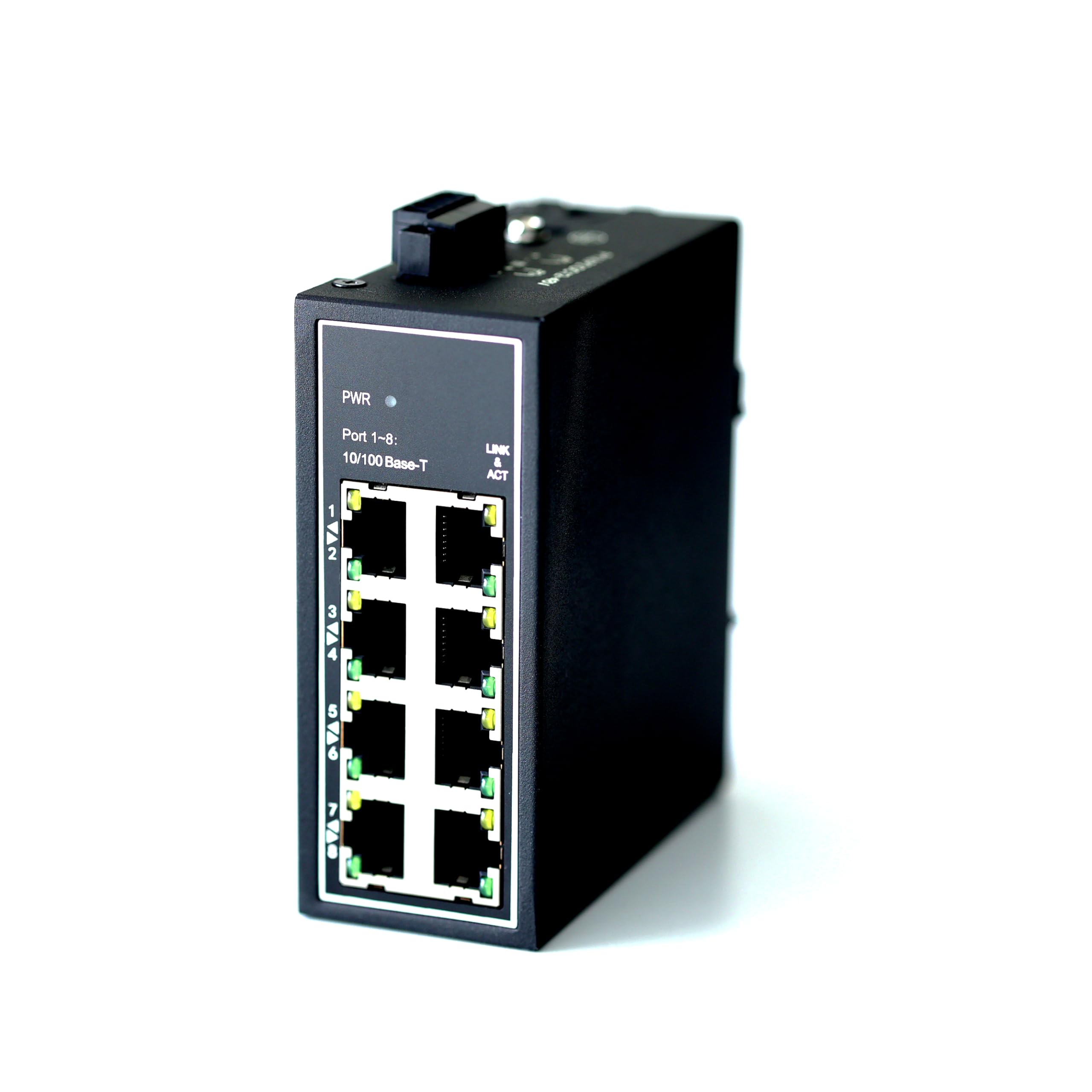WIWAV WDH-8ET-DC 10/100Mbps Unmanaged 8-Port Industrial Ethernet Switches with DIN Rail/Wall-Mount(Fanless,-30℃~75℃)