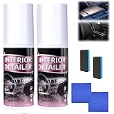 2PCS Car Interior Cleaner & Polish,Deep Cleaner Polishing, All Purpose Interior Detailer Spray, Tire Cleaner, Suitable for Cleaning Rubber, Plastic, Leather Surfaces Inside The Car