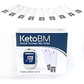KetoBM Blood Glucose Test Strips for Dual Blood Glucose &amp; Ketone Meter, 100 Count