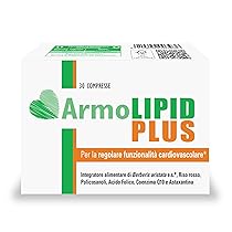 Armolipid Plus 30 Compresse, Integratore Alimentare con Berberis Aristata, Riso Rosso Fermentato, Acido Folico, Policosanoli, Coenzima Q10 e Astaxantina