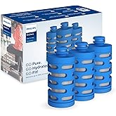 Philips Water GoZero Fitness Filters, Replacement Filter Cartridge, Activated Carbon Fiber Filter, for GoZero Active Bottle, (3 Counts), AWP287/37
