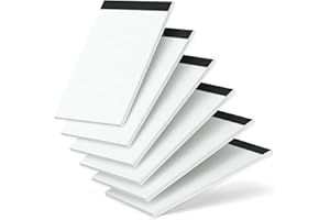 MUIANG 6 Pack Graph Paper 5x5 Quad Legal Pads 8.5 x 11 Graph Ruled Note Pads, White Graph Paper Pad Writing Pads Perforated Grid Notepad 11 x 8-1/2'' Computation Data Pads for Drafting, Drawing (50 Sheets)