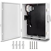 Namunanee Outdoor Electrical Box with Thermostat and Fan, ABS Water Resistant Enclosure with Internal Mounting Panel & Hinged Cover, 18.1" H* 12.6" L* 6.3" W, Plug & Play.