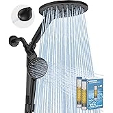 MakeFit Dual Filtered Rain Shower Head Combo, High Pressure Handheld Shower Head with Adjustable Bar - Rainfall Shower Head And Showerhead with Filter for Hard Water - Removes Chlorine