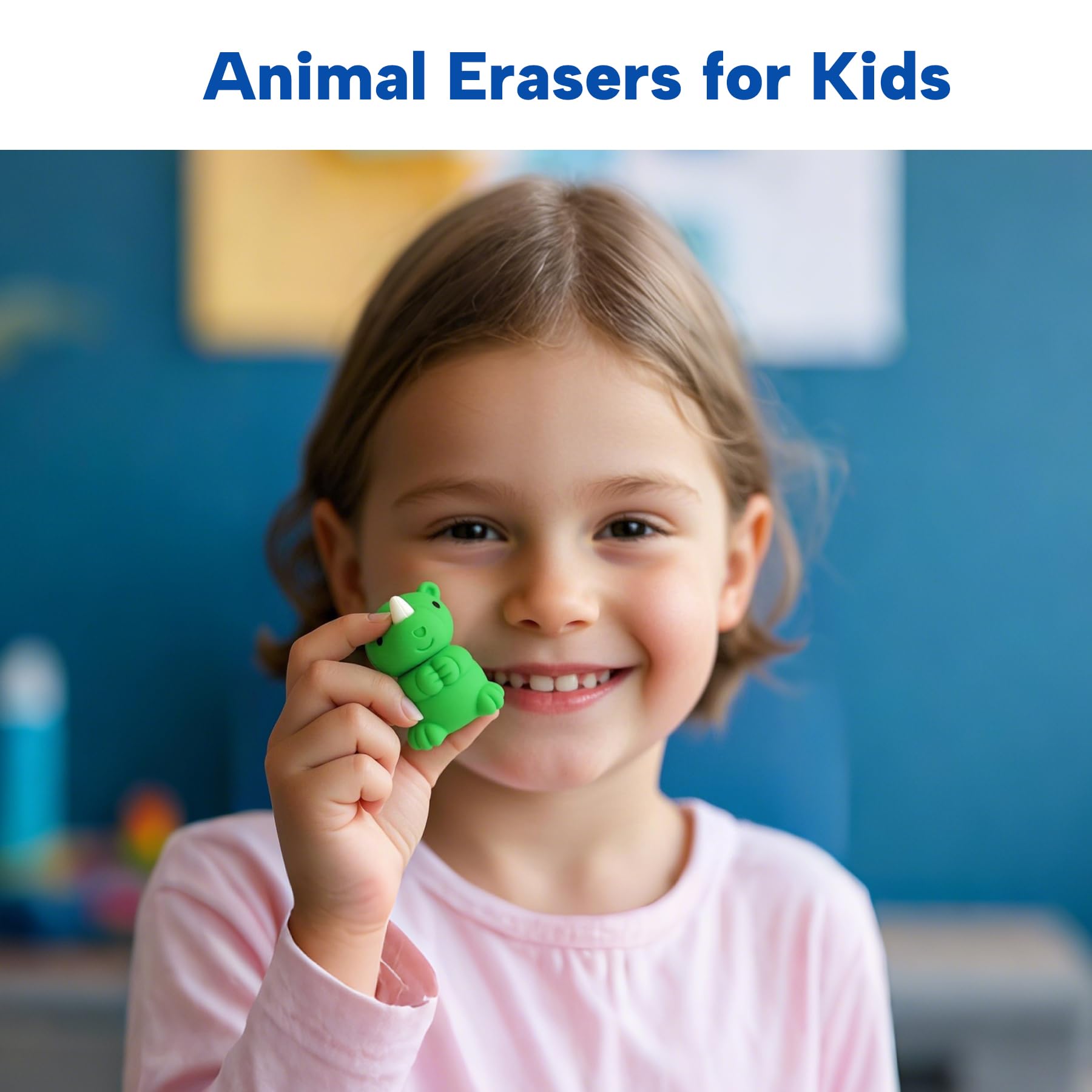 GOMIMEOR Animal Erasers for Kids, 35 Pcs Animal Pencil Erasers Bulk Puzzle Eraser Mini Erasers for Classroom School