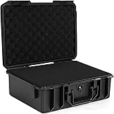 16 inch Hard Carrying Case,Shockproof Storage Box with Customizable Foam,Portable Protective Tool Box for Microphone,Recorder,Electronics,Tools,Cameras,Equipment and More, 16" x 12" x 5.5"