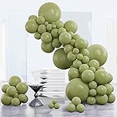 PartyWoo Sage Green Balloons 152pcs Different Sizes of 18 12 10 5 Inch Olive Boho Green Latex Balloon Arch Kit for Wedding Birthday Dinosaur Jungle Golf Football Theme Party Decorations Green-F11