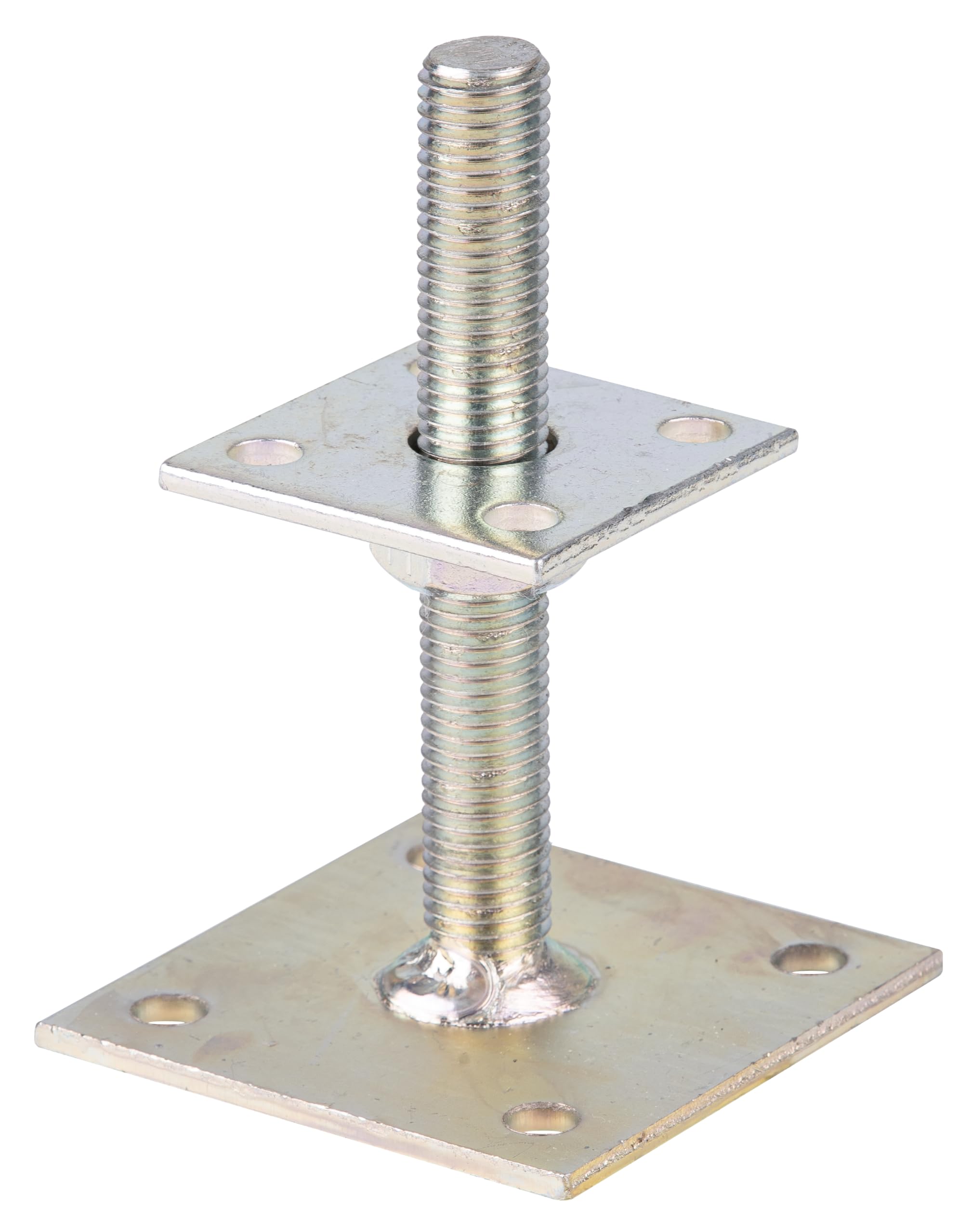 GAH-ALBERTS 218102 i Post Height-Adjustable Support, 30mm to 150mm, Yellow-Galvanised, Screw-In 70mm x 70mm