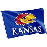 Desert Cactus The University of Kansas TUK Flag - 3 x 5 Feet Jayhawks Banner, Indoor/Outdoor Durable Fabric, 100% Polyester Design (Style 2)