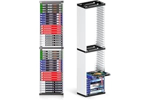 Nargos Video Game Storage Stand Tower for PS5/ PS4/ PS3/ Xbox Series S & X/Xbox one Game, Universal Game Disc Holder Vertical