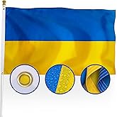 XIFAN Premium Ukraine Flag 3x5 ft Outdoor, Large Double Sided Heavy Duty 210D Nylon Ukrainian National & Country Flags, Longest Lasting Decoration with 4-Stitch Hemming, Brass Grommets